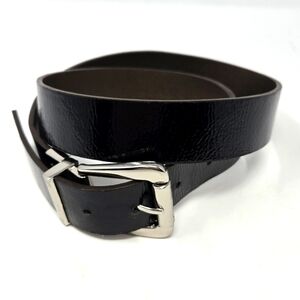 NINE WEST REVERSIBLE FAUX LEATHER BELT BLACK & METALLIC BRONZE WOMEN MEDIUM